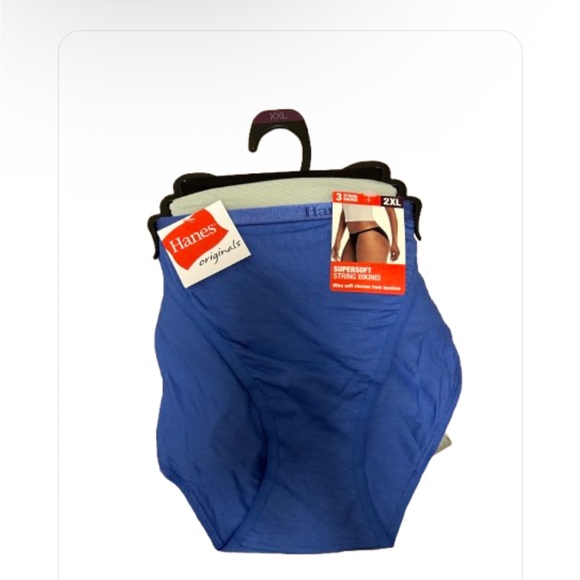 💙 NWT Hanes XXL  String Bikinis Pack of 3  🎀 - Picture 1 of 5
